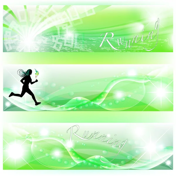 Set of 3 banners with runner — Stock Vector