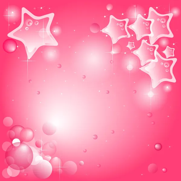 Růžové pozadí s hvězdami a bubliny (k dispozici vektor) — Stockový vektor
