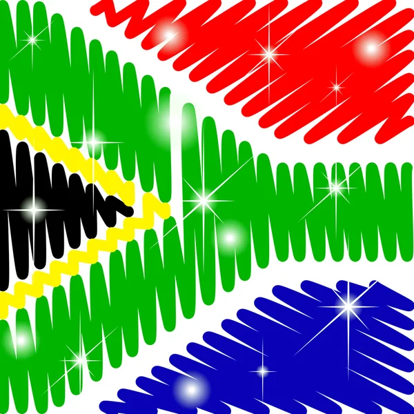 Flaga Republiki Południowej Afryki z świeci — Wektor stockowy
