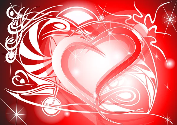 Tribal valentine hjärta — Stock vektor