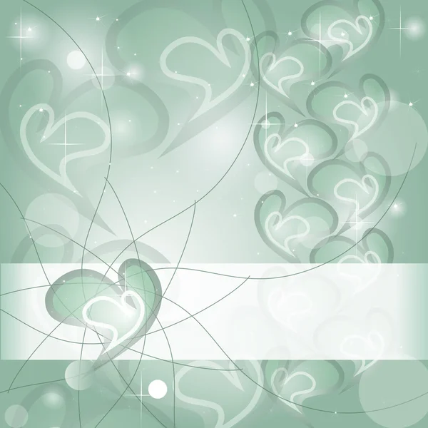 Aquamarine Heart carte de vœux — Image vectorielle