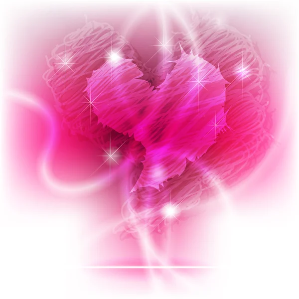 Brillant gribouillage coeur brillant — Image vectorielle