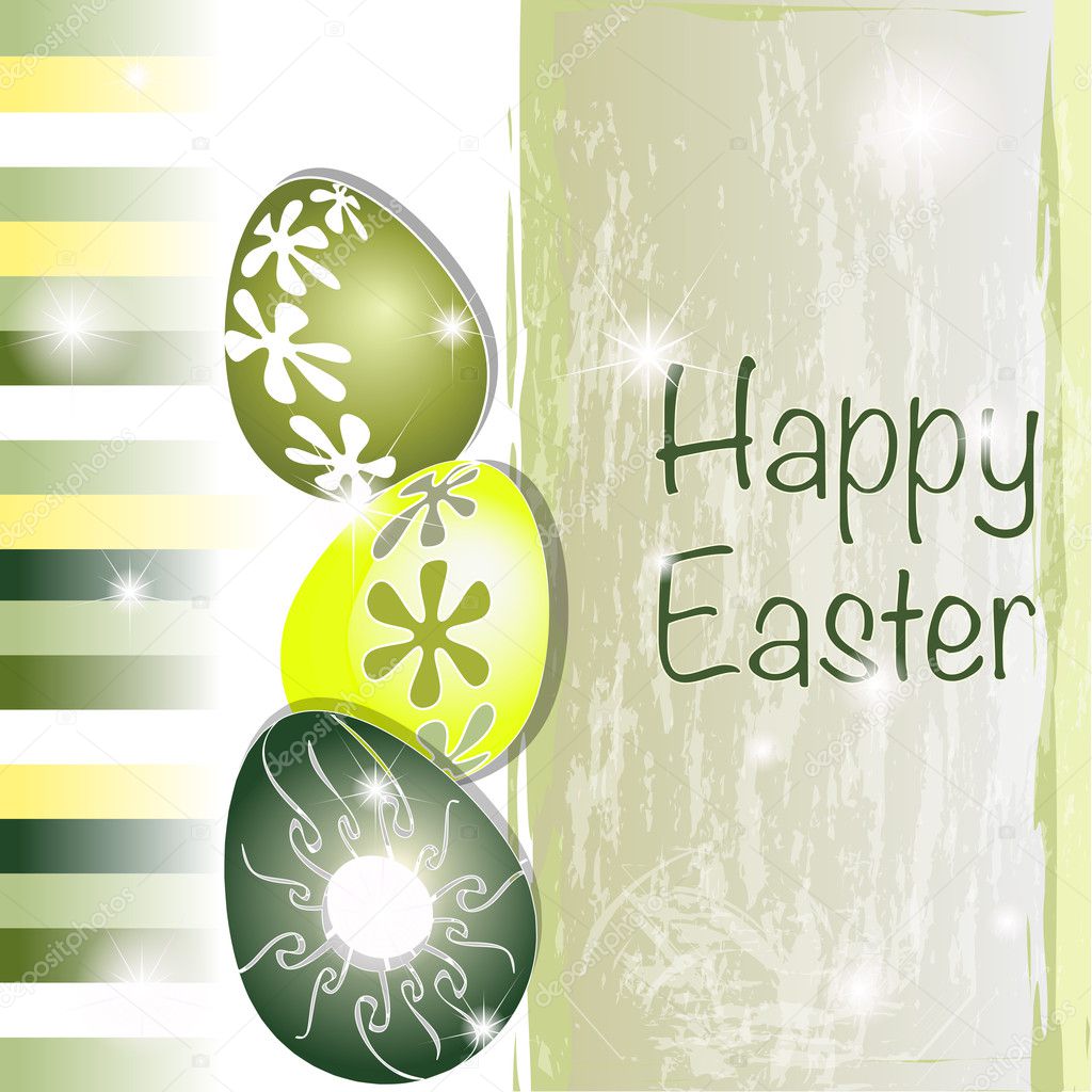 Green and yellow Easter card