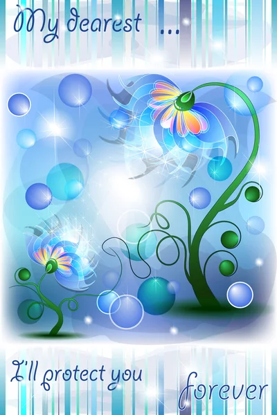 Fleurs de fées en attitude de protection — Image vectorielle