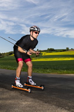 Roller skiing clipart