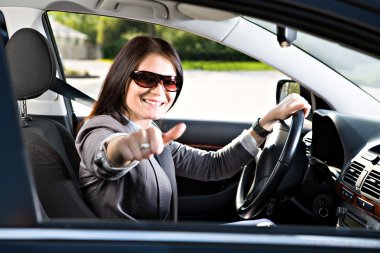 Driving girl clipart