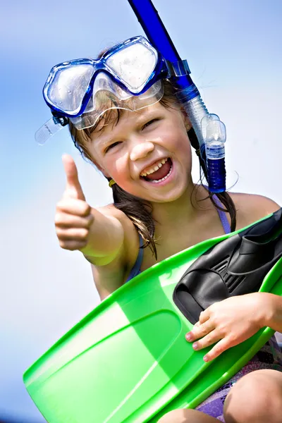 Snorkeling girl — Stock Photo, Image