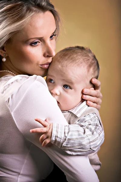 Matka a syn portrét — Stock fotografie