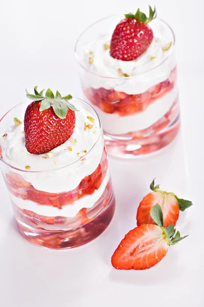 Quark with strawberries — Stock Photo, Image