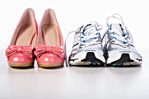 High Heels and runners — Stock Photo, Image