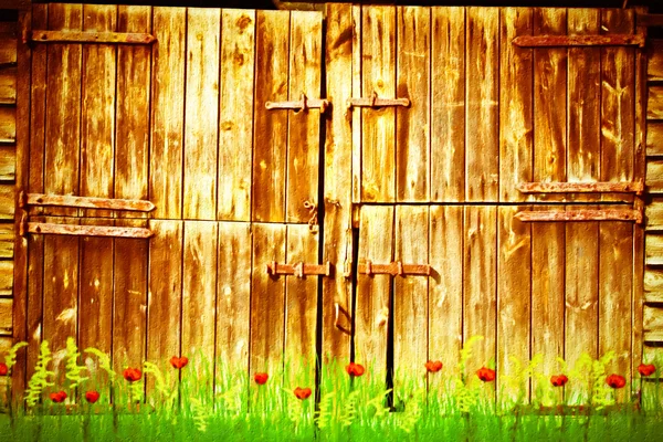 Dveře stodoly — Stock fotografie