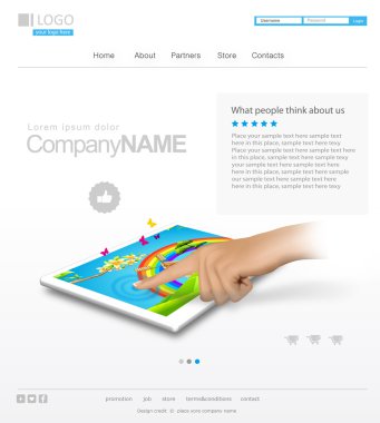 Vector website design layout for corporate and business clipart