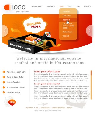 Chinese Food Web Template | Editable Vector Web Template clipart