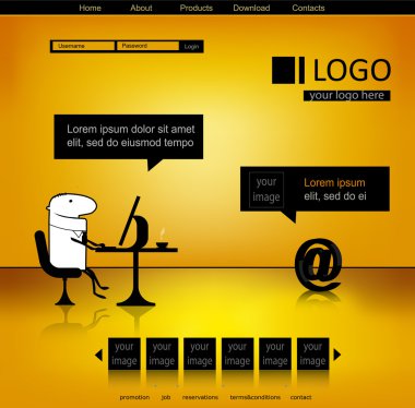 Vector website design layout for corporate and business clipart