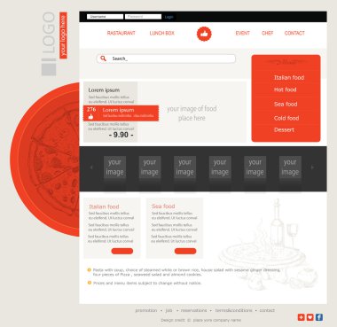 İtalyan gıda Web şablonu | Düzenlenebilir vektör Web şablonu