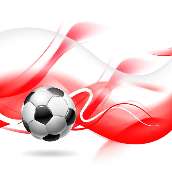 La bandiera nazionale di poland mit soccer ball — Vettoriale Stock