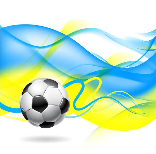 Illustrazione astratta della bandiera di calcio e Ucraina — Vettoriale Stock