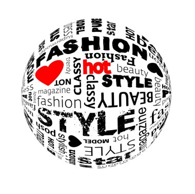 Fashion Globe with different association terms clipart