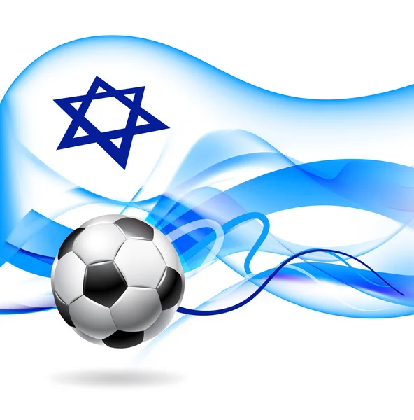Ilustración abstracta de la bandera de Israel y del fútbol — Vector de stock