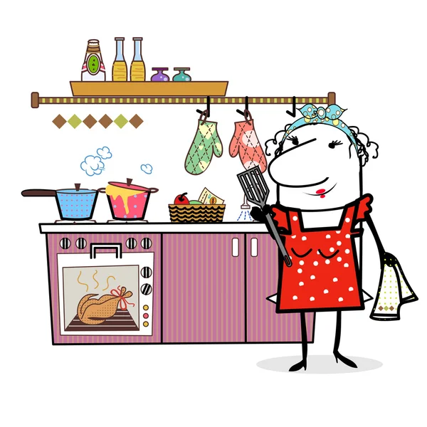 Domácnosti v kuchyni — Stockový vektor