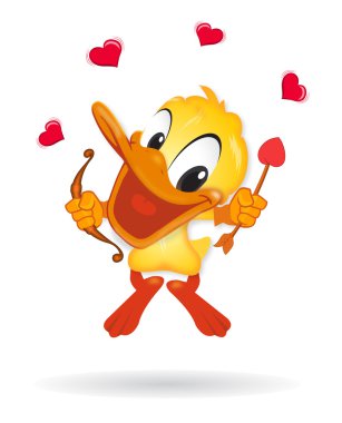 Duck in Love illustration clipart