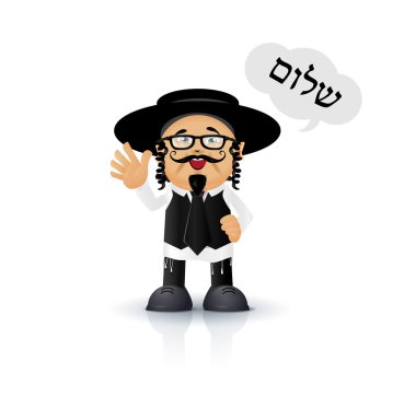 Jewish - Orthodox say 'Shalom' clipart