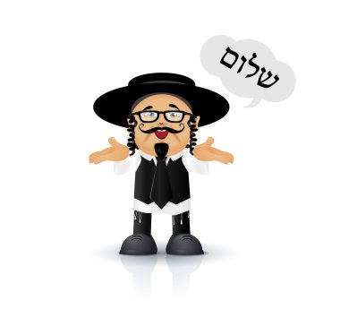 Jewish - Orthodox say 'Shalom' clipart