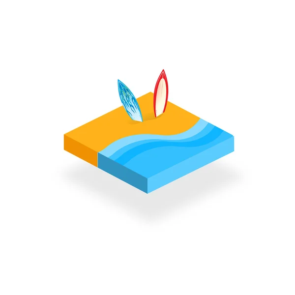 3D-Vektor-Symbol beim Strandthema — Stockvektor