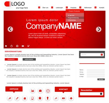 Vector website design layout for corporate and business clipart