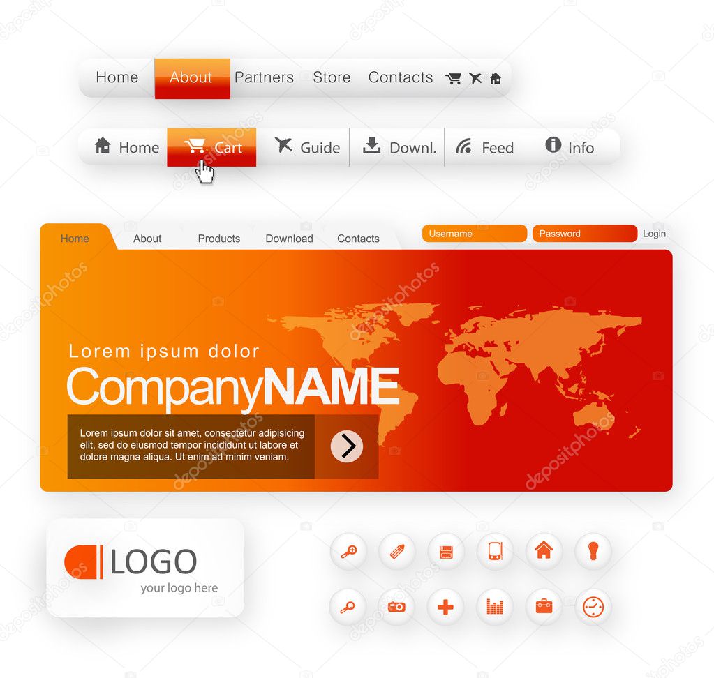 Vector website design layout for corporate and business