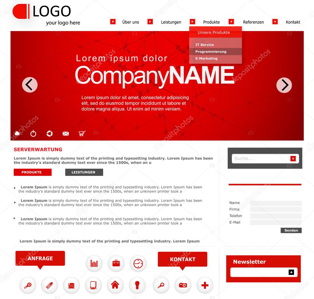 Vector website design layout for corporate and business