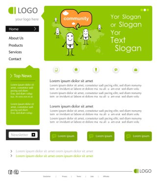 Vector website design layout for corporate and business clipart