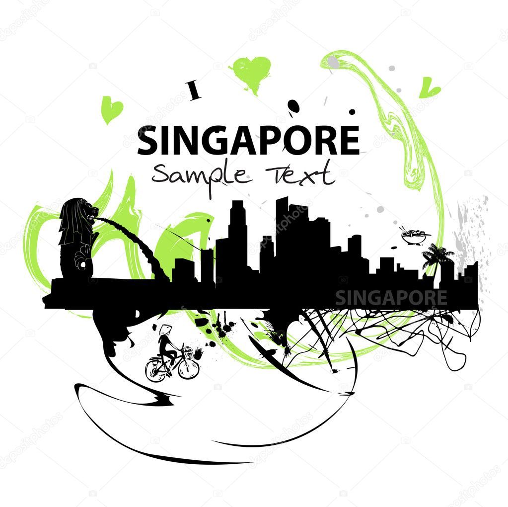 Vector abstract illustration of Singapore