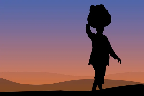 Silhouette de femme africaine — Image vectorielle