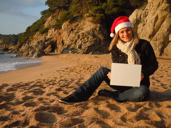 Рождественская реклама пляжа — стоковое фото
