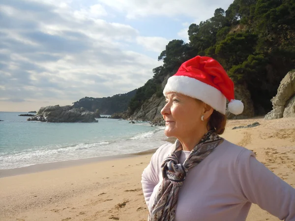 Juldagen på stranden — Stockfoto