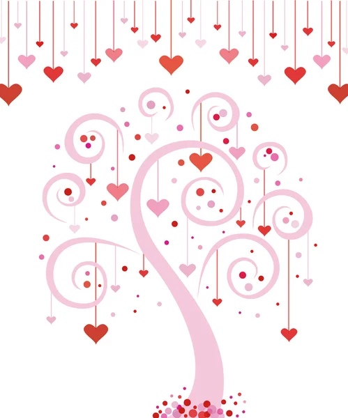 Aftelkalender voor Valentijnsdag boom — Stockvector