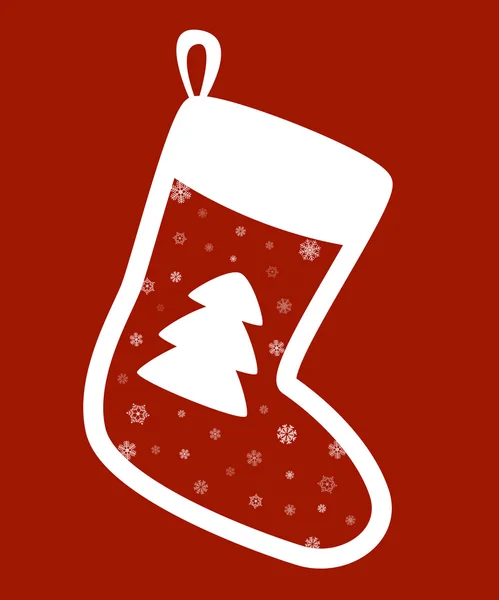 赤いクリスマス靴下 — ストックベクタ