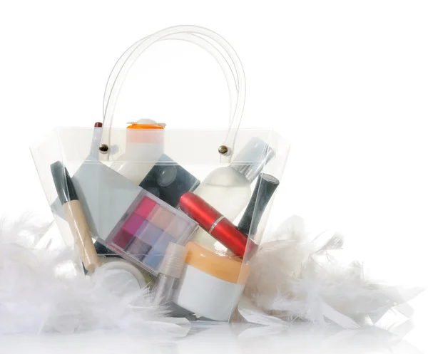 Kozmetik içeren çanta — Stok fotoğraf