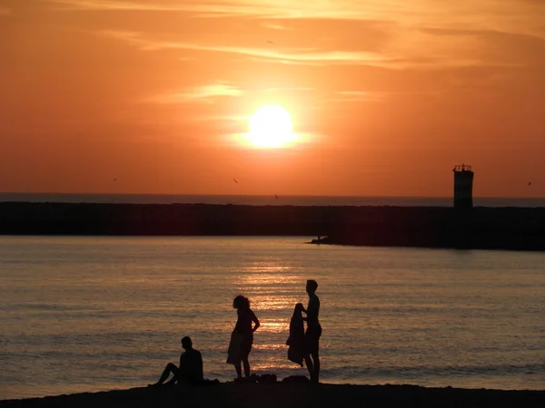 Sunset on the algarve portugal — Stock Photo, Image