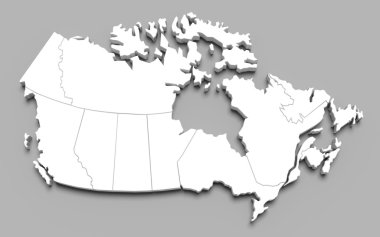 Canada map on gray clipart