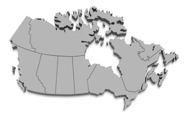 Карта Канады на белом — стоковое фото