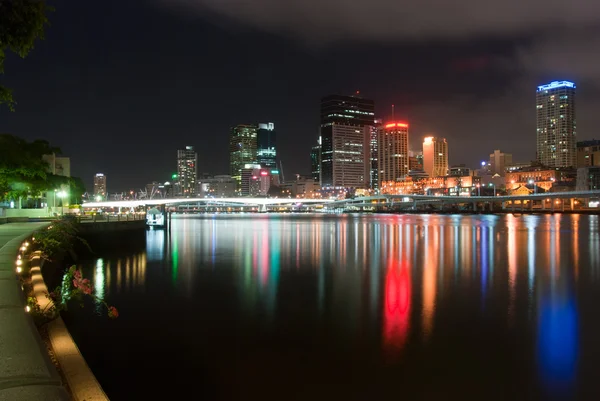 Brisbane city på natten - queensland - Australien — Stockfoto