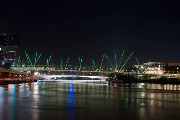 Brisbane City - Kurilpa Bridge di notte - Queensland - Australia — Foto Stock