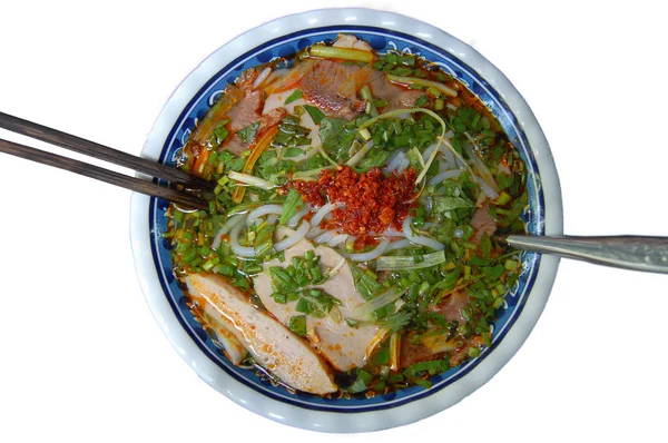 Vietnamese Spicy Beef Noodle (Bun Bo Hue) — Stock Photo, Image