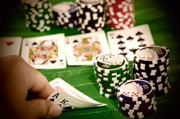 Texas Hold 'Em Big Hand — Stock Photo, Image