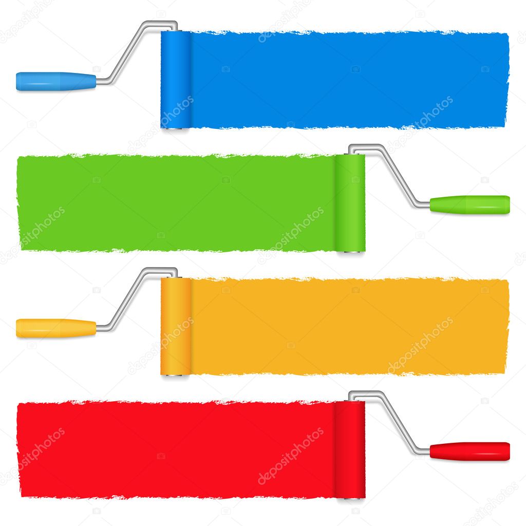 Paint rollers Stock Vector by ©human_306 10068717