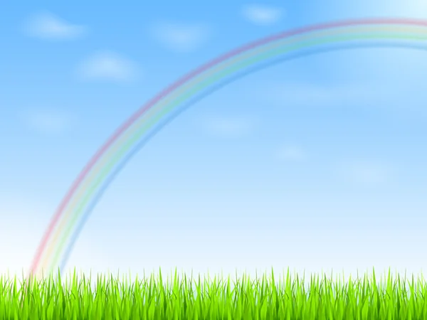 Rainbow in blue sky — Stock Vector