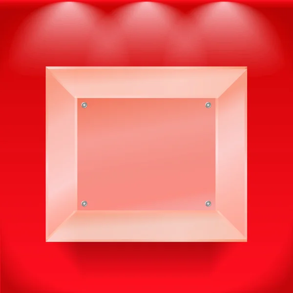 Transparent glass showcase — Stock Vector