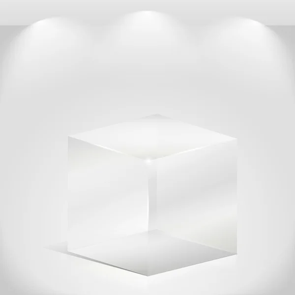Cubo de vidrio transparente — Vector de stock